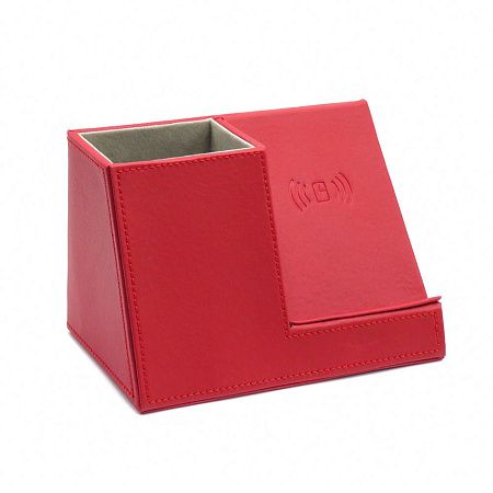 Настольный органайзер Ron c беспроводной зарядкой, белый