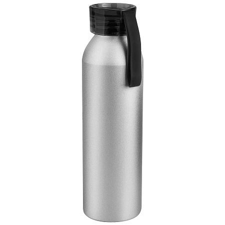 Бутылка для воды VIKING SILVER 650мл. Серебристая с черной крышкой 6141.08