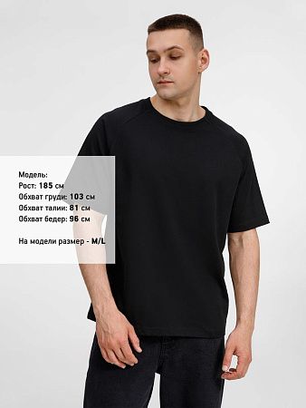 Футболка оверсайз унисекс Avenu, черная, размер XS/S