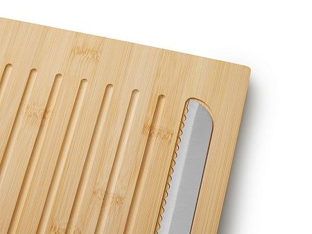 Разделочная доска из бамбука «Круста» с хлебным ножом