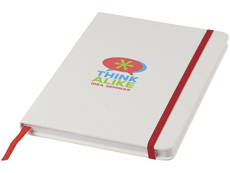 Блокнот А5 «Spectrum» с белой обложкой и цветной резинкой