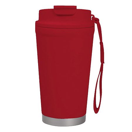 Термокружка Alba металлическая, 410 мл, красная с серебром