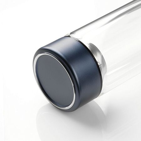 Бутылка стеклянная с двойными стенками Аравия (Aravia), синяя