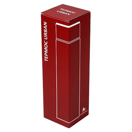 Термос вакуумный стальной Urban двухстеночный с медной изоляцией  450 мл, крышка с дисплеем, красный софт тач