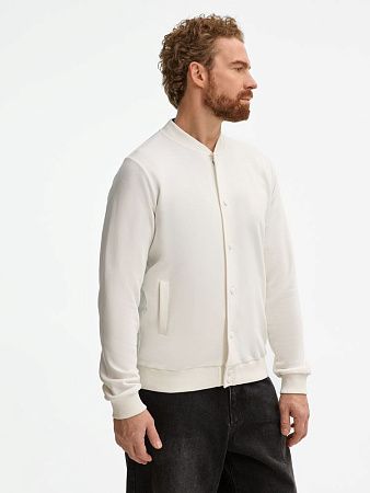 Бомбер унисекс Nuppu, молочно-белый, размер S