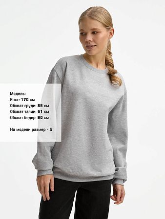 Свитшот унисекс Columbia, серый меланж, размер 5XL