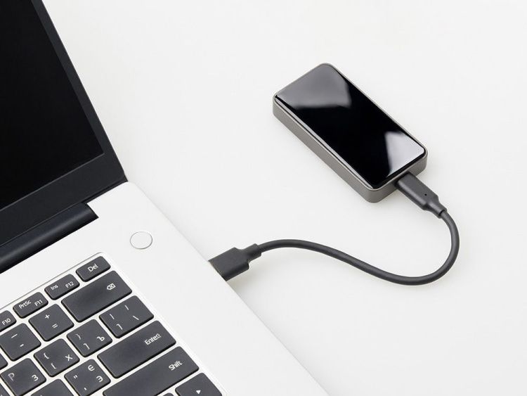 Внешний SSD диск с подсветкой гравировки  «Слэш», 256 ГБ, цвет: черный