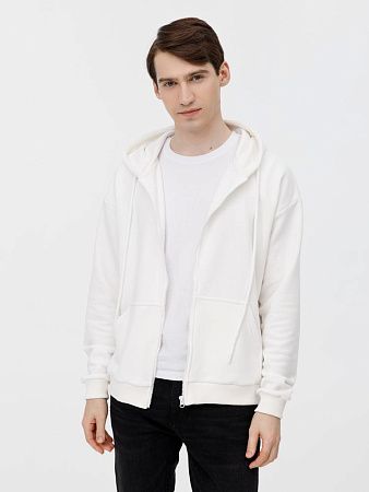 Толстовка унисекс оверсайз на молнии Zippy Terry, белая, размер XS/S