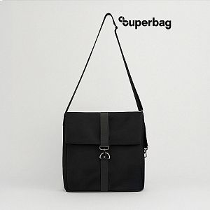 Шоппер Superbag Companion, с тремя отделениями, боковым креплением (карабин) и карманом (черный)