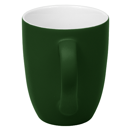 Кружка фарфоровая Casa Grande Tulip Soft софт тач, зеленая/белая, 350 мл