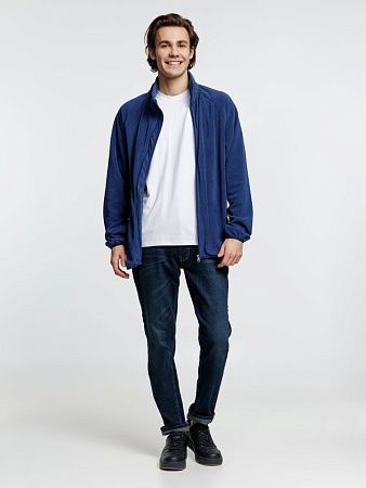 Куртка флисовая унисекс Fliska, темно-синяя, размер XL/2XL