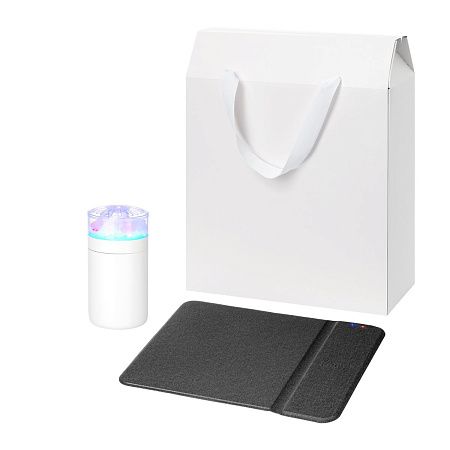 Подарочный набор Кристалл, Онор (Crystal, Honor), черный (увлажнитель воздуха, зарядное устройство)