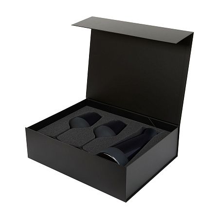 Подарочный набор декантер + 2 бокала для вина Сапфир (Sapphire) в черной коробке