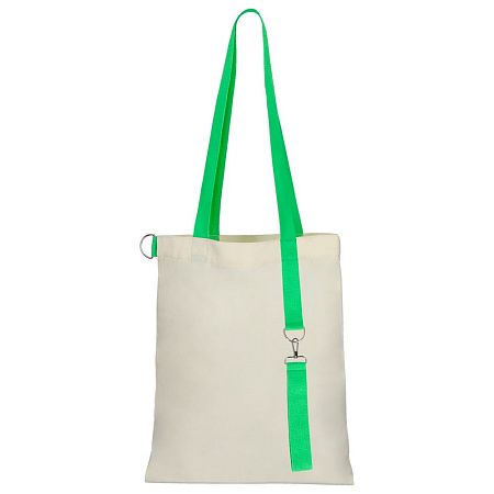 Сумка для покупок White GLOW 325 г/м² с ремувкой, зелёная