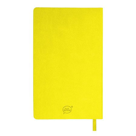 Бизнес-блокнот FUNKY, 130*210 мм, желтый,  серый форзац, мягкая обложка,  блок в линейку