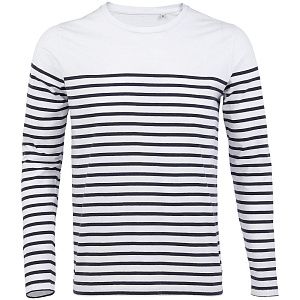 Футболка мужская с длинным рукавом Matelot LSL Men, белая с синим, размер S