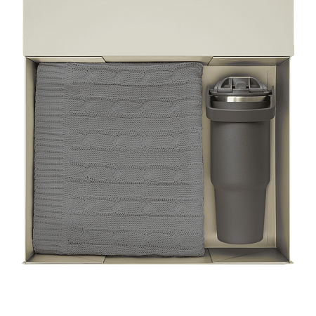 Подарочный набор Монтана (Montana), серый (плед, термокружка)