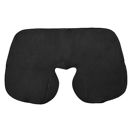 Подушка  надувная дорожная WAY в футляре; черный; 43,5х27,5 см; твил