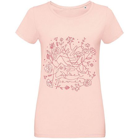 Футболка женская Flower Power, розовая, размер S