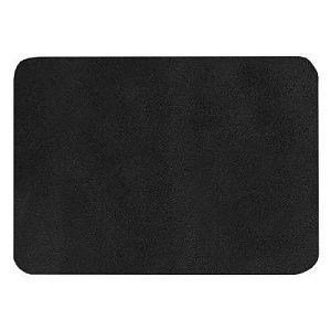 Шеврон Rectangle Smooth Leather размер 50*70 мм, черный, со скругленными углами