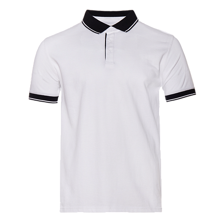 Рубашка поло унисекс STAN с контрастными деталями хлопок/полиэстер 185, 04С, Белый,  (10/1)  (46/S)