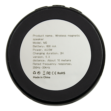 Колонка беспроводная MyTone Light  Magnet Sound, со светомузыкой, черная