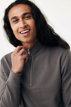 Свитшот на молнии Iqoniq Elgon из переработанного хлопка, 300 г/м²