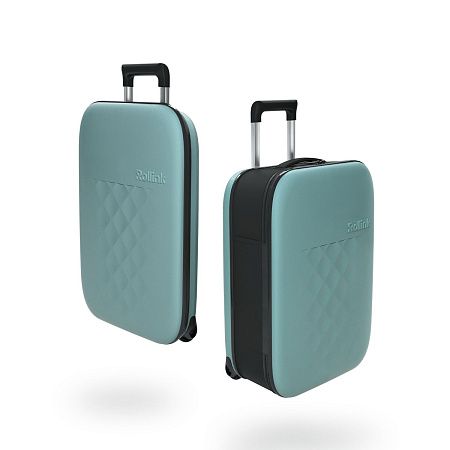 Чемодан складной Rollink Vega II 55x40x20 см, 2 колеса, бирюзовый