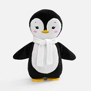Мягкая игрушка Beastie Toys, пингвиненок с белым шарфом