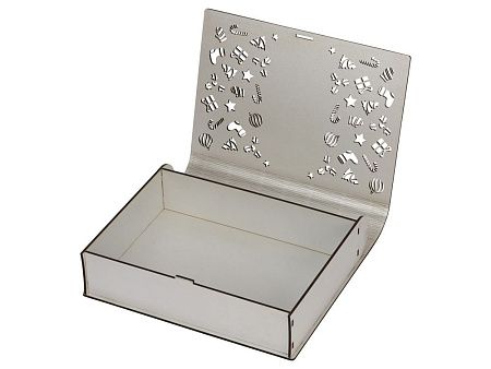 Деревянная коробка с резной крышкой «Книга», L